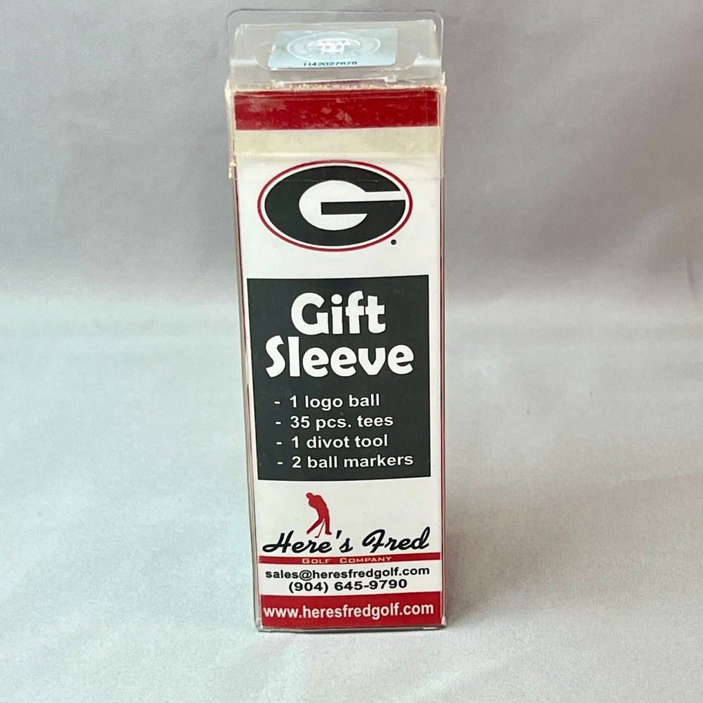 Georgia Bulldogs Golf Gift Sleeve Set Logo Ball 35 Tees Divot Tool Ball Markers